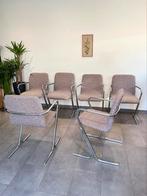 6 vintage buisframe stoelen, Ophalen, Zo goed als nieuw, Stof
