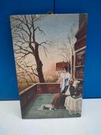 Militair schilderij op paneel , Hussar in ziekenboeg, Envoi