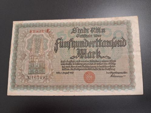 1923 Allemagne 500 000 marks, monnaie d'inflation de Cologne, Timbres & Monnaies, Billets de banque | Europe | Billets non-euro