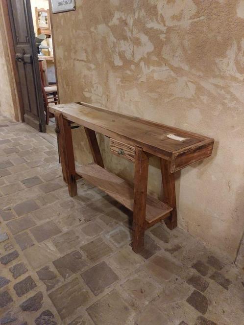 oud klein werkbankje oude kinderwerkbank kleine sidetable, Antiek en Kunst, Curiosa en Brocante, Ophalen