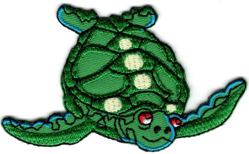 Zeeschildpad stoffen opstrijk patch embleem, Verzamelen, Stickers, Nieuw, Verzenden