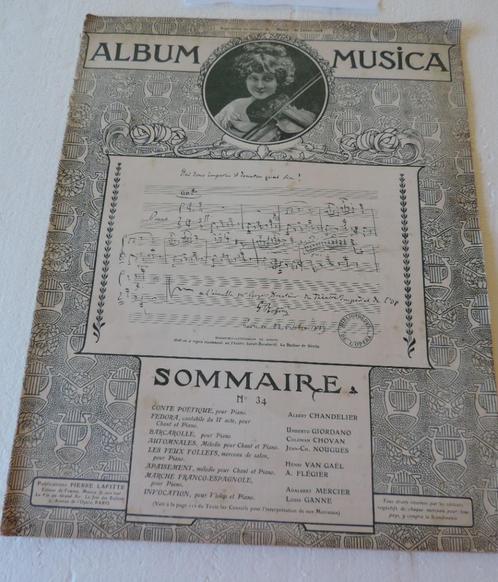 Album Musica N 34 PIERRE LAFFITTE 1905  autographe ROSSINNI, Livres, Musique, Utilisé, Autres sujets/thèmes, Enlèvement ou Envoi