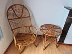 Fauteuil et table en rotin, Ophalen, Zo goed als nieuw, Riet of Rotan, Classique