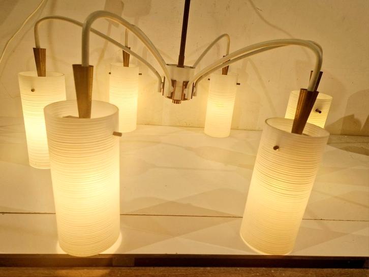 vintage kroonluchter plafondlamp hollywood regency design 50, Antiek en Kunst, Antiek | Verlichting, Ophalen of Verzenden