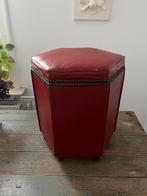 POEF FAUX LEER ROOD OPBERGRUIMTE KRUK ZIT, Enlèvement ou Envoi, Comme neuf, Autres matériaux