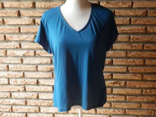 (84) - tee shirt femme t.L bleu vert - cache cache -, Kleding | Dames, T-shirts, Gedragen, Maat 38/40 (M), Blauw, Korte mouw, Ophalen of Verzenden