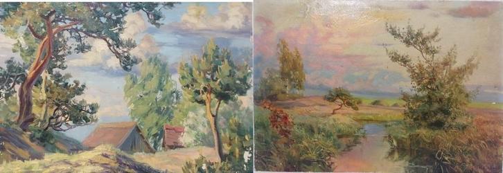 Nikolai Petrovich KRIMOV (1884-1958) Russische landschappe, Antiek en Kunst, Kunst | Schilderijen | Klassiek, Ophalen of Verzenden