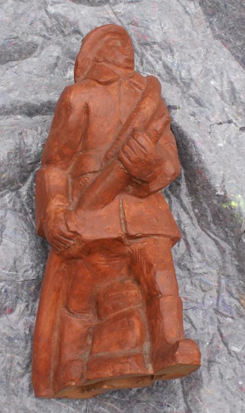 Jos De Decker (1912-2000): Brandweerman (31 cm), Antiek en Kunst, Kunst | Beelden en Houtsnijwerken, Ophalen of Verzenden
