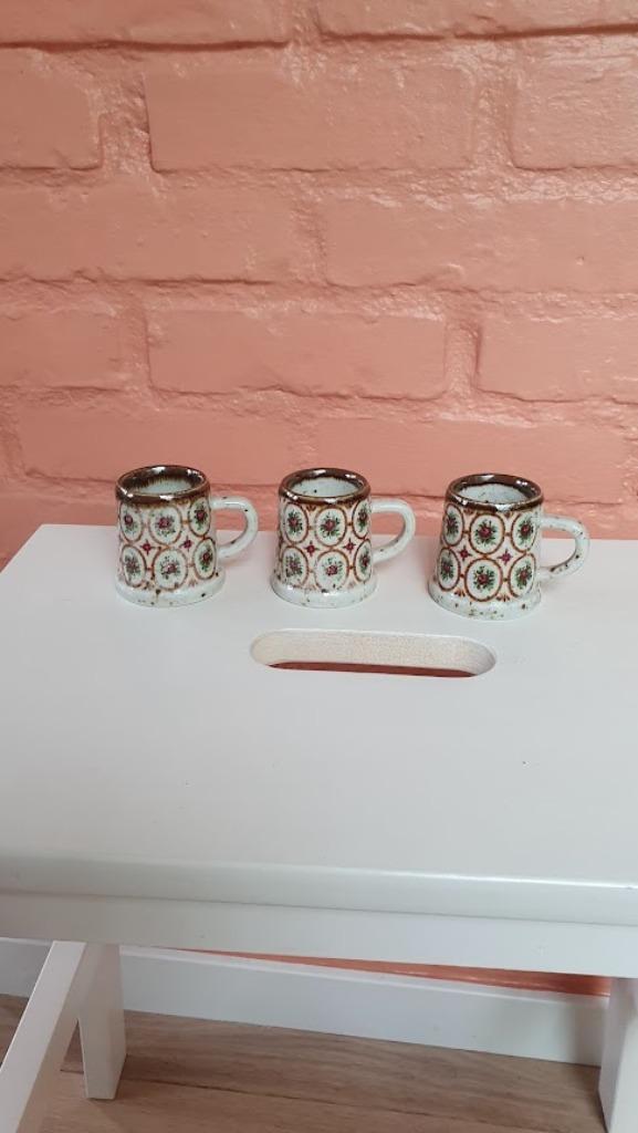 Miniatuur stenen bierpulletjes, Verzamelen, Glas en Drinkglazen, Zo goed als nieuw, Borrel- of Shotglas, Ophalen