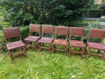 6 lederen stoelen beschikbaar voor biedingen