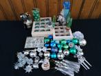 Lot kerstversiering groen-blauw-zilver, Ophalen, Gebruikt