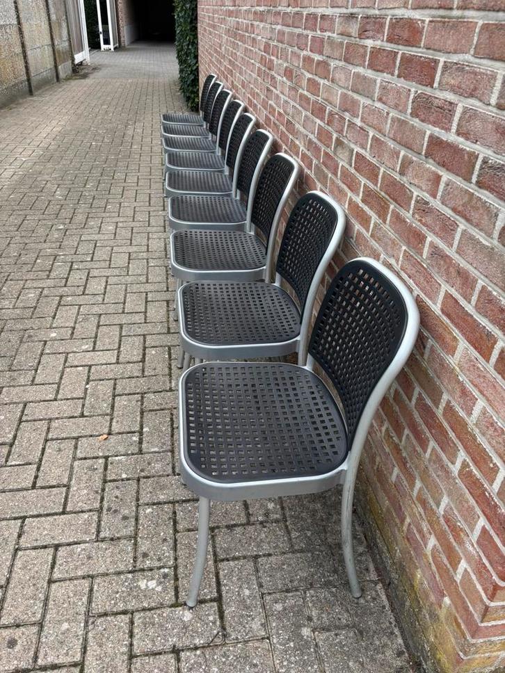 9 🇮🇹 Italiaanse design stoelen, Huis en Inrichting, Stoelen, Gebruikt, Leer, Wit, Ophalen