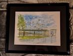 Aquarelle Métro Station Heysel, Ophalen of Verzenden