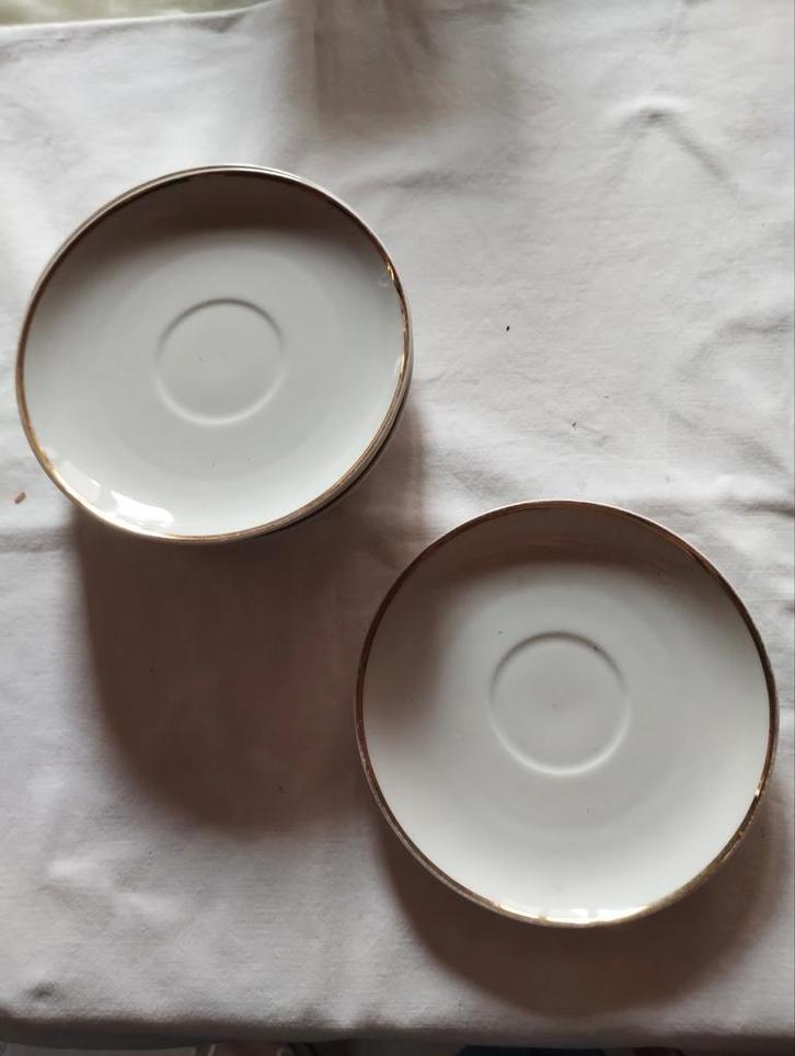 6 schoteltjes met gouden randen, Huis en Inrichting, Keuken | Servies, Gebruikt, Ophalen