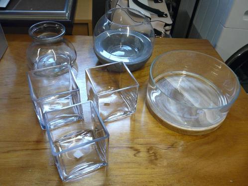 vazen en potten in glas, Huis en Inrichting, Woonaccessoires | Vazen, Zo goed als nieuw, Minder dan 50 cm, Glas, Ophalen