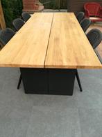 Grote tuintafel in teak+ zeteltje+ nieuwe kussentjes, Ophalen, Zo goed als nieuw