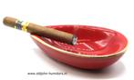 SAB42 ADORINI SIGARENASBAK PORSELEIN ROOD-GOUD HUGE 18 cm!!, Verzenden, Nieuw, Asbak