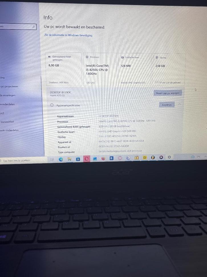 Aspire Acer, Informatique & Logiciels, Ordinateurs de bureau, Comme neuf, 2 à 3 Ghz, SSD, 8 GB, Gaming, Enlèvement