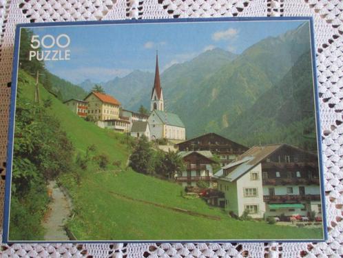 Puzzel Bergdorp Oostenrijk Tirol 500 stuks, Hobby en Vrije tijd, Denksport en Puzzels, Zo goed als nieuw, Legpuzzel, 500 t/m 1500 stukjes
