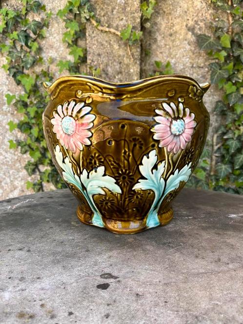 Cachepot bloempot Art nouveau De Bruyn Five Lille, Antiek en Kunst, Antiek | Keramiek en Aardewerk, Ophalen of Verzenden