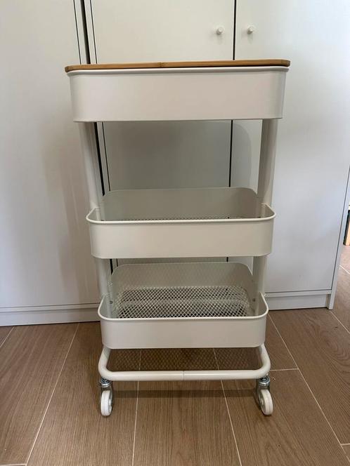 Desserte - étagère à roulettes IKEA blanche "RASKOG", Huis en Inrichting, Woonaccessoires | Etagères, Zo goed als nieuw, Ophalen