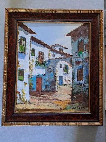 Peinture sur toile 46 x 38 cm signée beschikbaar voor biedingen