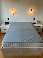 Bedframe met opberglades, wit, 140x200 cm, Huis en Inrichting, Ophalen, Gebruikt, Wit, Tweepersoons