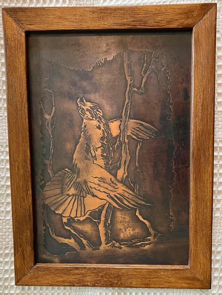 Kopergravure van een korhoen, Antiek en Kunst, Kunst | Etsen en Gravures, Ophalen