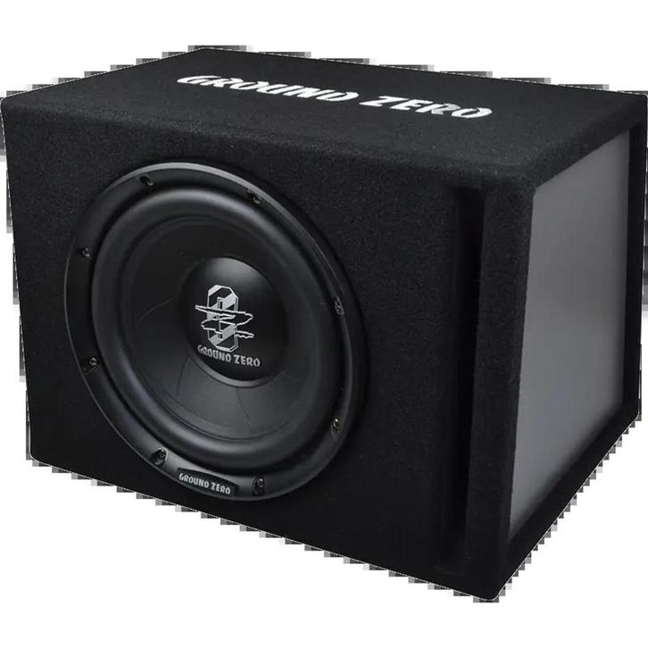 Ground Zero 10 Inch Subwoofer in Gepoorde kist 500 Watt Max, Auto diversen, Autospeakers, Nieuw, Ophalen of Verzenden