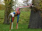 Giraffe ''Balou'' XL - 165 x 150 cm - Handgemaakt Kunstwerk, Ophalen of Verzenden