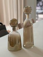 Mooie vazen/glazen flessen decoratie, Nieuw, Glas, Ophalen, Overige kleuren