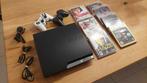 PS3 slim 320GB met 2 controllers en 7 spellen., Met 2 controllers, 320 GB, Ophalen, Slim