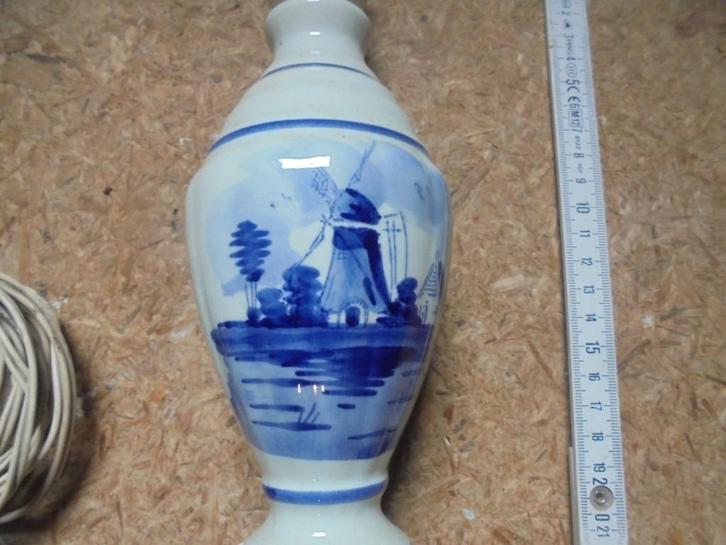 Delfts blauwe vaas, tafellamp, Holland, Antiek en Kunst, Antiek | Keramiek en Aardewerk, Ophalen of Verzenden