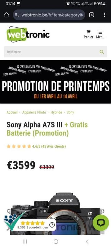 Sony A7 s2 camera, Audio, Tv en Foto, Ophalen of Verzenden, Zo goed als nieuw, Sony