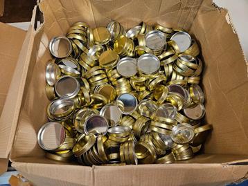 Goudkleurige blikken deksels/dekseltjes - Ø 75 mm - 1000 st. beschikbaar voor biedingen