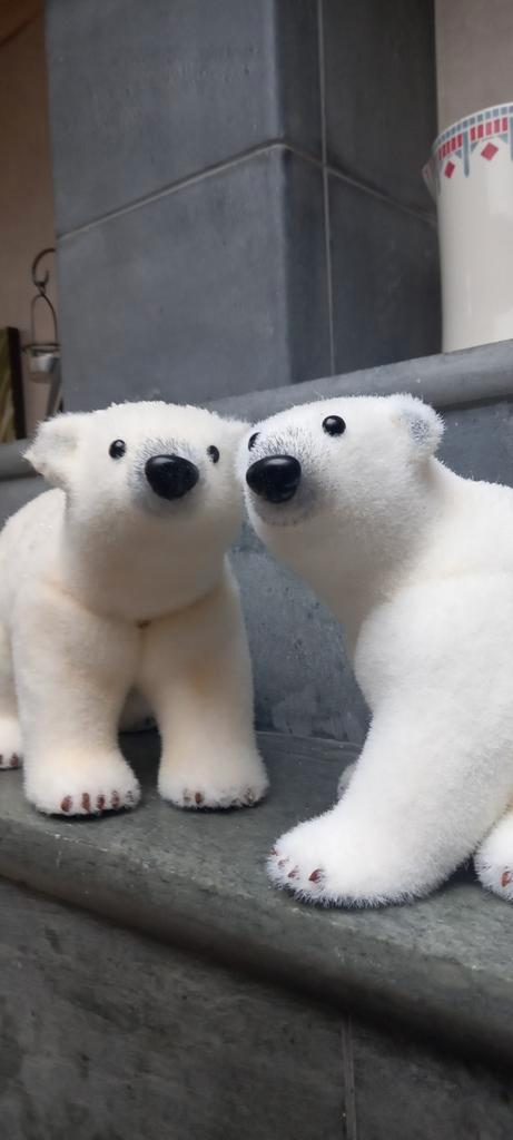 2 ijsbeerfiguren voor Kerstdecoratie, Divers, Noël, Comme neuf, Enlèvement ou Envoi