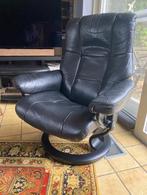 Fauteuil Stressless cuir noir, Huis en Inrichting, Fauteuils, Ophalen, Minder dan 50 cm, Gebruikt, Minder dan 75 cm