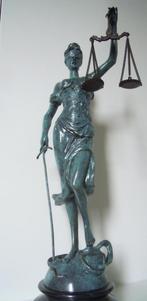 Dame Justitia  van A.Mayer gepatineerd bronzen beeld, Antiek en Kunst, Ophalen