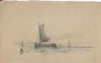 Egide Linnig potloodtekening  "Zeilboot en Zeemeeuwen", Ophalen