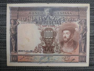 Bankbiljet 1000 Peseta Spanje 1925, Postzegels en Munten, Bankbiljetten | Europa | Niet-Eurobiljetten, Ophalen of Verzenden, Overige landen