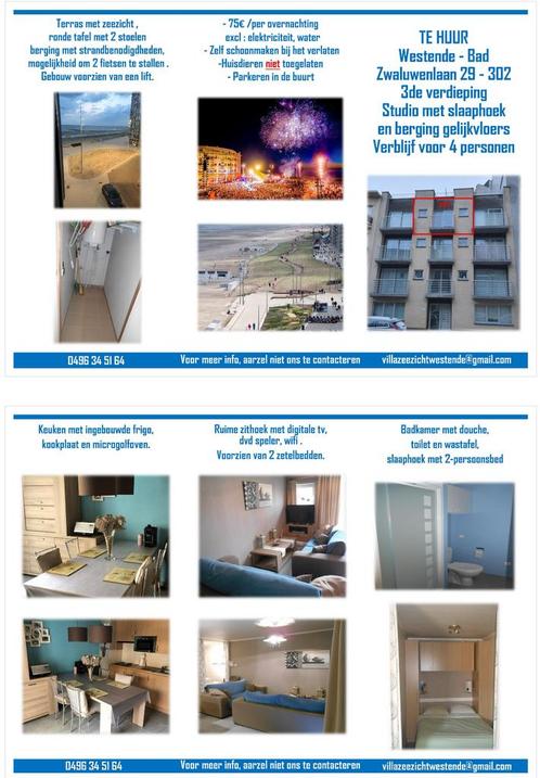 Vakantie appartement Middelkerke - Westende, Vakantie, Vakantiehuizen | België, Appartement, Overige, Aan zee, 1 slaapkamer, Eigenaar