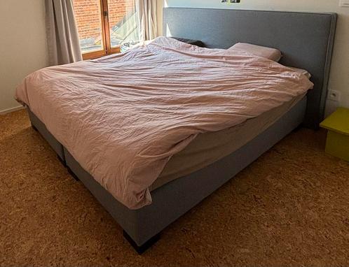 Luxe boxspring180x200, Huis en Inrichting, Slaapkamer | Boxsprings, Zo goed als nieuw, 180 cm, 200 cm, Tweepersoons, Grijs, Ophalen