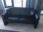 Leolux twee zits bankje - zwart leder, Huis en Inrichting, Zetels | Zetels, Ophalen, Gebruikt