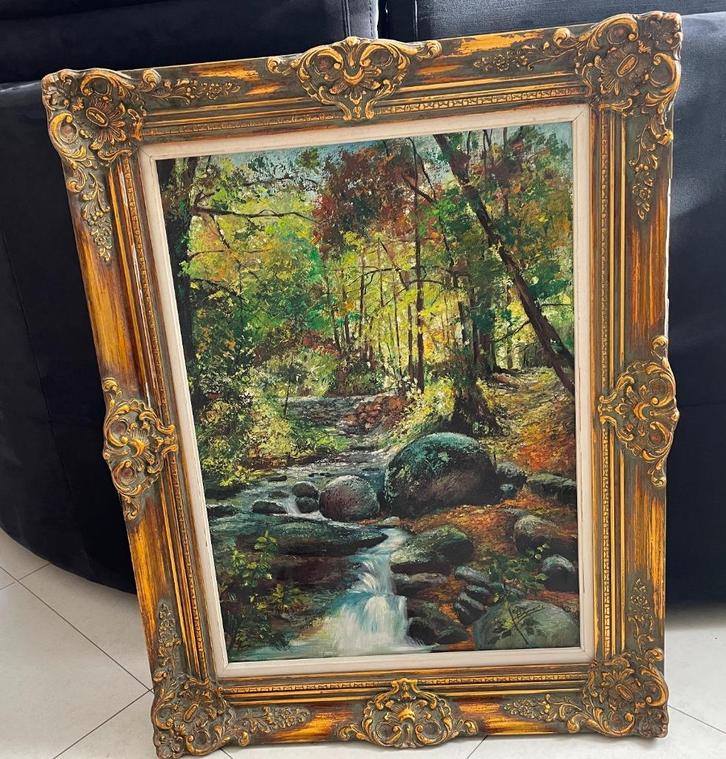 Schilderij Donut body of water (Ham Sur Heure), Antiek en Kunst, Kunst | Schilderijen | Klassiek, Ophalen