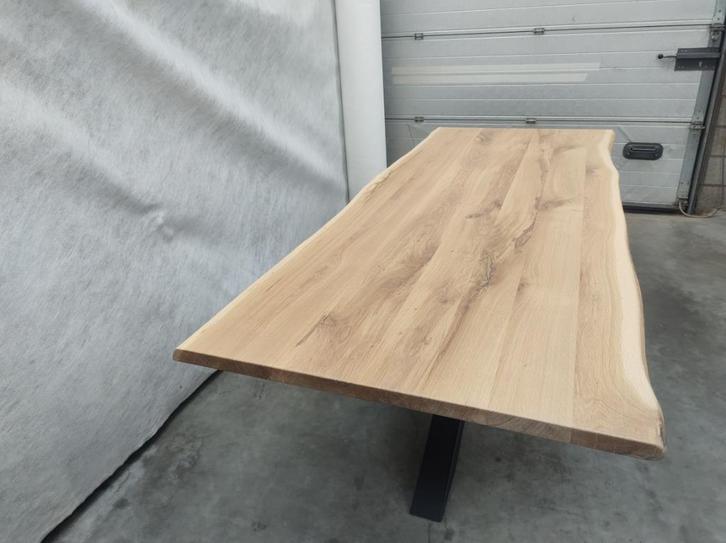 Nieuwe massief eiken boomstamtafel, Huis en Inrichting, Tafels | Eettafels, Nieuw, 100 tot 150 cm, 200 cm of meer, Vijf personen of meer