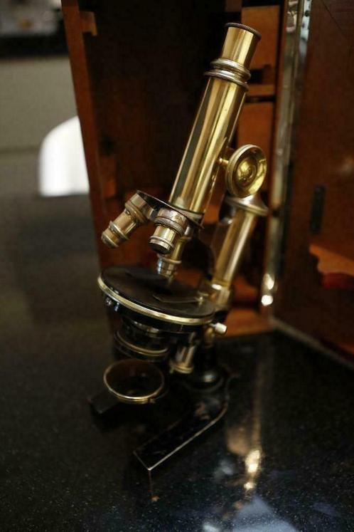 Microscope ancien Leitz, Audio, Tv en Foto, Optische apparatuur | Microscopen, Gebruikt, Ophalen