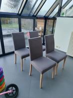 4 Grijze stoelen, Huis en Inrichting, Ophalen, Gebruikt, Vier, Stof