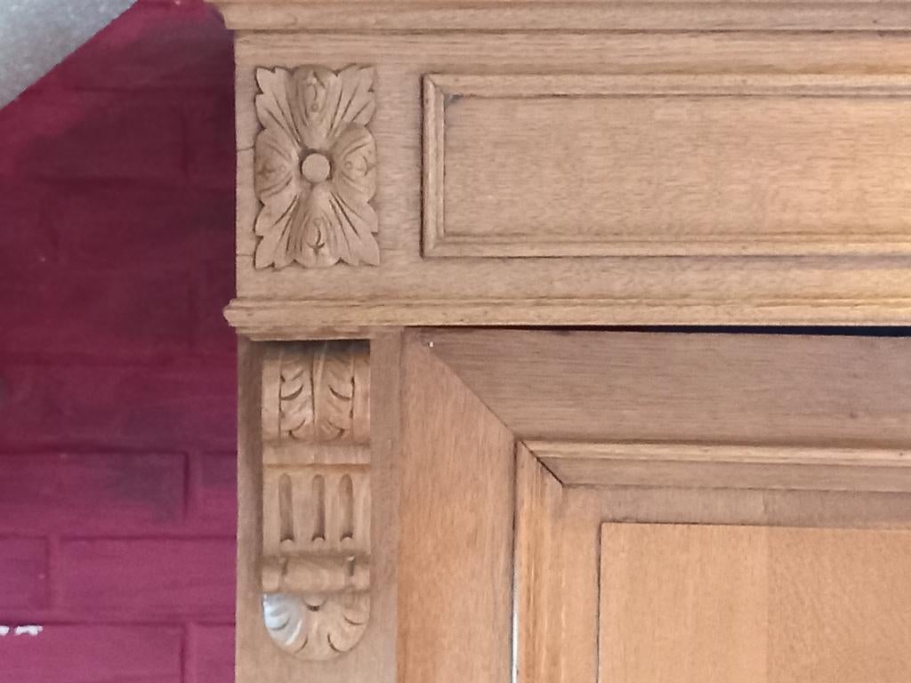 Armoire en bois massif, Ancien, Avec tablette(s), 100 à 150 cm, Enlèvement