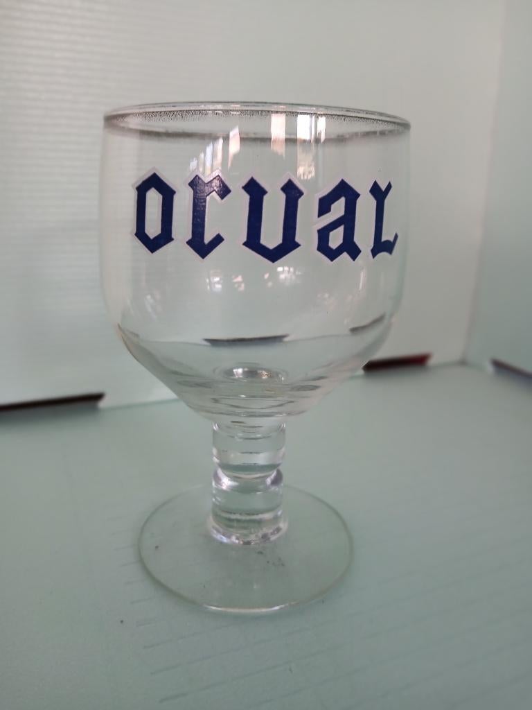 Ancien verre ORVAL BENJAMIN utilisé, Collections, Marques de bière, Utilisé, Verre ou Verres, Autres marques, Enlèvement ou Envoi