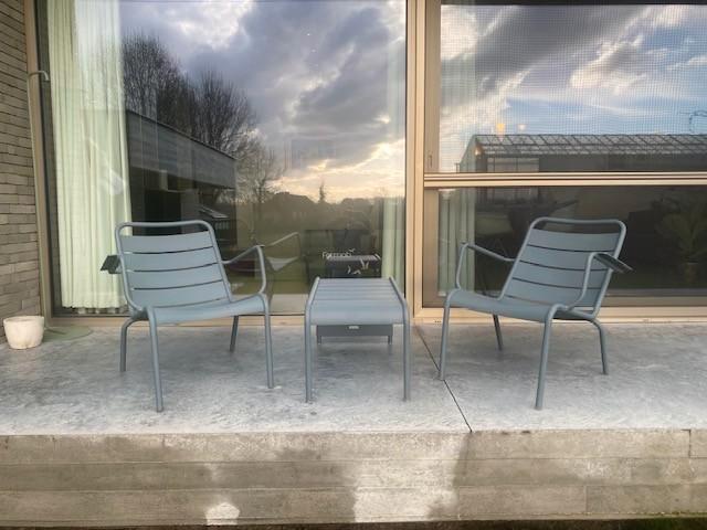 Fermob Luxembourg lounge set, Tuin en Terras, Tuinsets en Loungesets, Gebruikt, Loungeset, Aluminium, 2 zitplaatsen, Bijzettafel